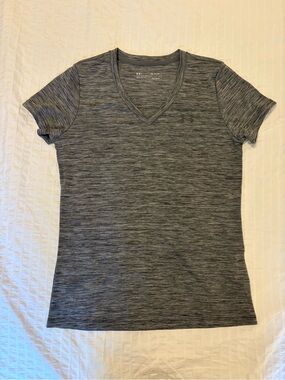 Under Armour Women's Heathered Charcoal V-Neck Performance Tee